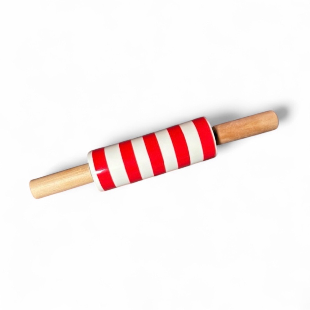 TARGET WONDERSHOP |  CERAMIC STONEWARE | MINI RED & WHITE ROLLING PIN